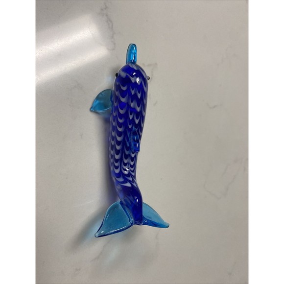 Lenox Blown glass Hand Made Blue dolphin Figurine -Art Glass - Picture 6 of 12